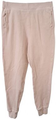 Cos Womens Large Sweatpants Joggers baby pink grid knit cotton